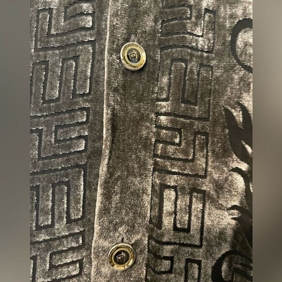 Vintage Seta Per Uomo shirt Italy. Black, grey silk blend sz L - Picture 3 of 7